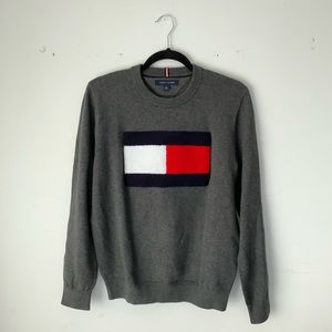 Tommy Hilfiger | grey Hilfiger flag knit sweater